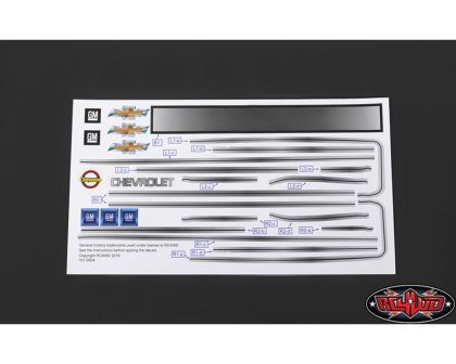 RC4WD Chevrolet Blazer Decal Sheet Set for Chevy Blazer Body RC4ZB0123