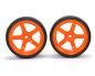 Preview: HRC Racing Reifen 1/10 Drift montiert 5-Spoke Orange Felgen 6mm Offset Slick HRC61072OR