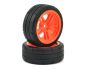 Preview: Traxxas Split Spoke Reifen auf Felgen verklebt orange vorne TRX8373A