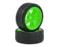 Preview: Traxxas Split Spoke Reifen auf Felgen verklebt grün vorne TRX8373G