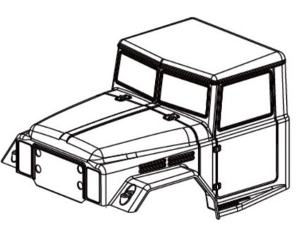 Absima Truck 6X6 Karosserie grau für Micro Crawler 1:18