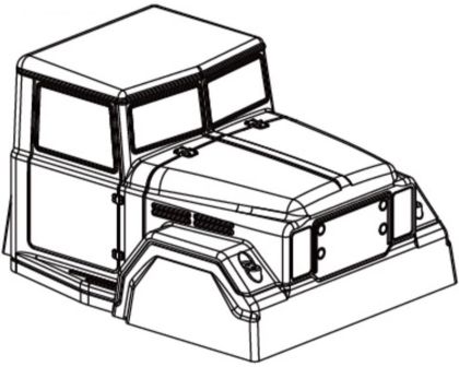 Absima Truck 6X6 Karosserie unlackiert für Micro Crawler 1:18