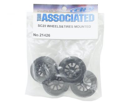 Team Associated SC28 Wheels and Tires mounted