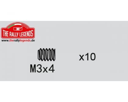 Rally Legends Madenschrauben M3 x 4mm
