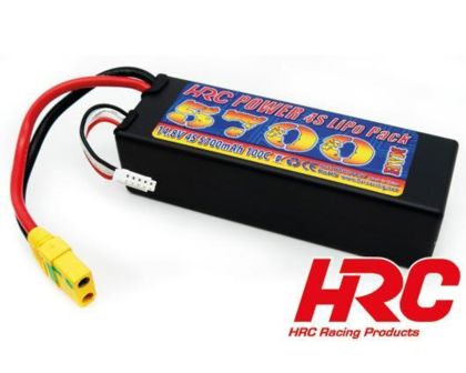 HRC Racing Akku LiPo 4S 14.8V 5700mAh 100C Hard Case Slim XT90