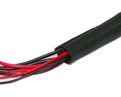 HRC Racing Kabel TSW Schutz WRAP Sleeve Baumwolle schwarz für 8-16 gauge Kabel 13mm 1m