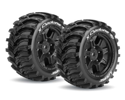 LOUISE X-CYCLONE Sport Reifen Felge schwarz für X-MAXX LOUT3298B