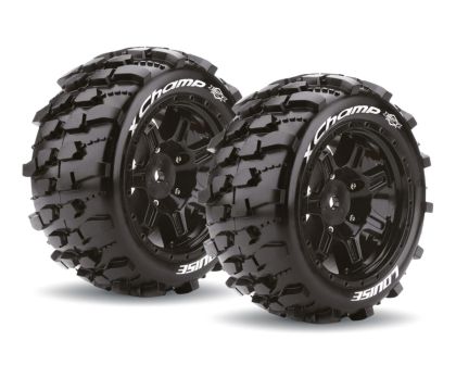 LOUISE X-CHAMP Sport Reifen auf schwarz Felge für Arrma Karton 8S