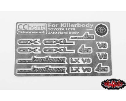 RC4WD Metal Emblems for Toyota Killerbody LC70