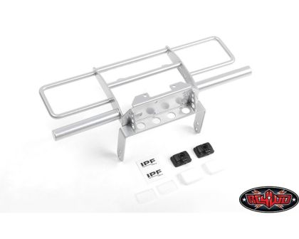 RC4WD Oxer Steel Front Winch Bumper IPF Lights for Vanquish VS4-10 Origin Body Silver
