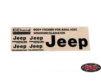 RC4WD Metal Logo Decal Sheet for Axial 1/6 SCX6 Jeep Wrangler silver