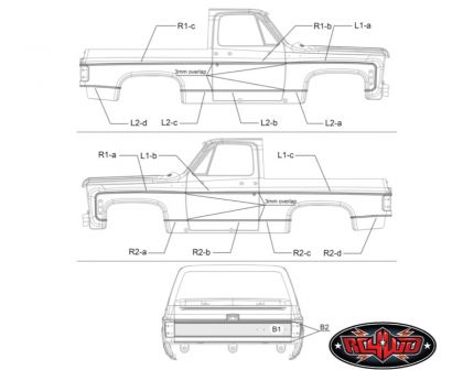 RC4WD Chevrolet Blazer Decal Sheet Set for Chevy Blazer Body