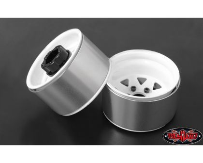 RC4WD 5 Lug Deep Dish Wagon 1.9 Steel Stamped Beadlock Wheels White