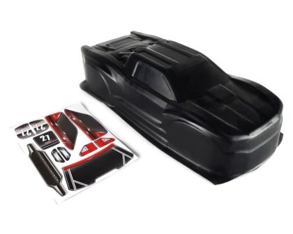 TMT Karosserie unbreakable schwarz mit Sticker für ARRMA Vorteks
