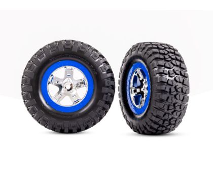 Traxxas BFGoodrich KM2 Reifen auf Felge Chrom blau 12mm