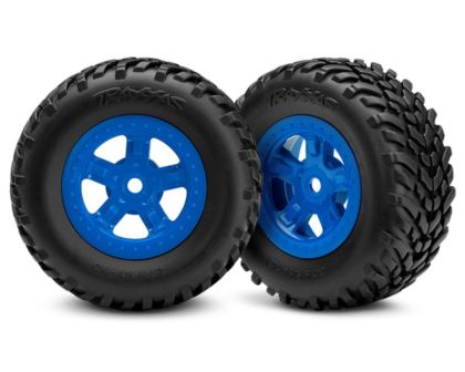 Traxxas Reifen auf Felge SCT blau TRX7674