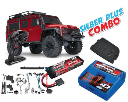 Traxxas TRX-4 Land Rover Defender rot Silber Plus Combo