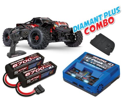 Traxxas Wide Maxx 1/10 Monster Truck RTR rot Diamant Plus Combo
