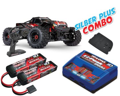 Traxxas Wide Maxx 1/10 Monster Truck RTR rot Silber Plus Combo TRX89086-4-RED-SILBER-PLUS-COMBO