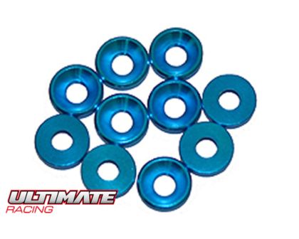 Ultimate Racing Scheiben Konisch Aluminium 3mm blau UR1501-A