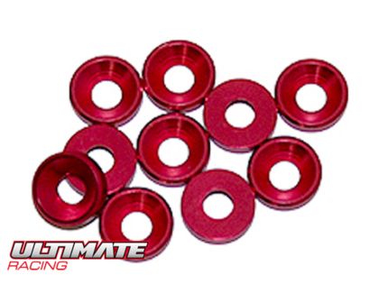 Ultimate Racing Scheiben Konisch Aluminium 3mm rot