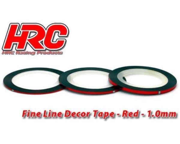 HRC Racing Feines Liniendekor Klebeband 1.0mm x 15mm Rot Metallic 15m HRC5061RE10