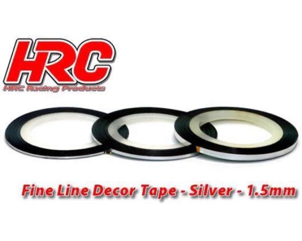 HRC Racing Feines Liniendekor Klebeband 1.5mm x 15m Silber 15m HRC5061SL15