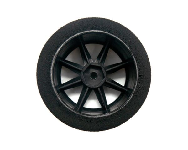 HRC Moosgummi Reifen 1/10 montiert auf schwarz Felgen 26mm 42 Shore