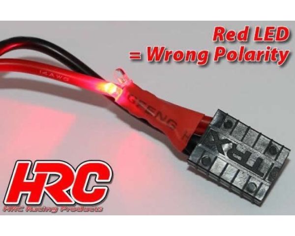 HRC Racing Fahr und Ladekabel mit Polarity Check LED 4mm Gold Stecker zu Tamiya und Balancer Stecker
