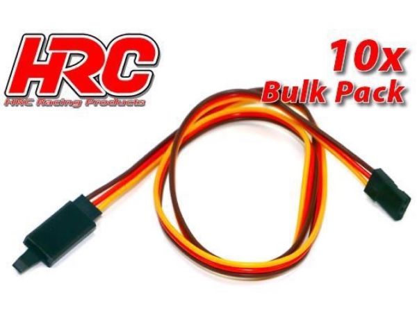 HRC Racing Servo Verlängerungs Kabel mit Clip Männchen/Weibchen JR typ 50cm Länge BULK 10 Stk. HRC9244CLB