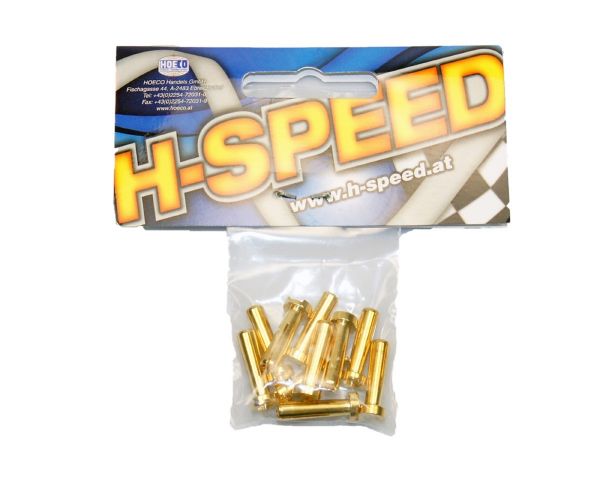 H-SPEED Goldkontaktstecker 4mm 18mm lp 10Stk