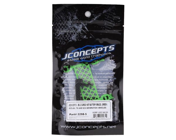 JConcepts B6.3 Carbon Gumminetz Akkuhalterung grün