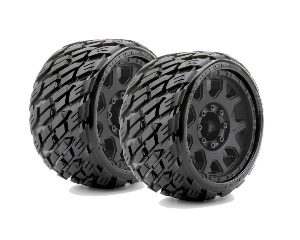 Jetko Rockform Belted Low Profile Extreme Reifen auf schwarzen 3.8 Felgen JK1603CBMAXX
