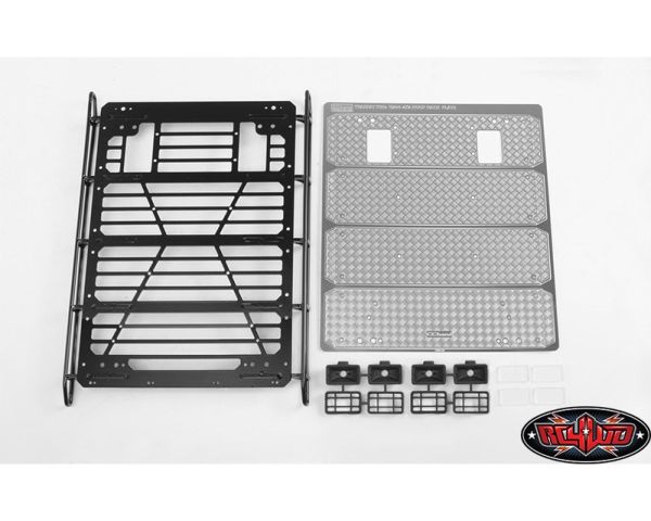 RC4WD Command Roof Rack Diamond Plate and 4x Square Lights RC4VVVC1000