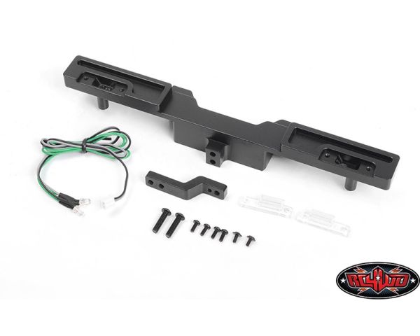 RC4WD Oxer Steel Rear Bumper Towing Hook Brake Lenses and LED Lights for Traxxas TRX-4 Mercedes-Benz G-500