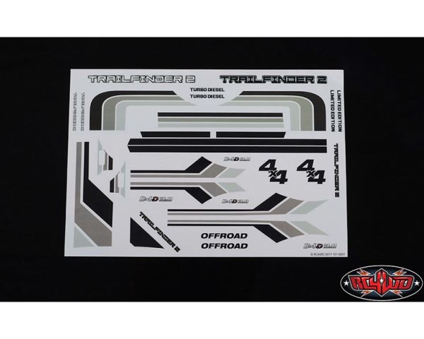 RC4WD Complete Graphic Decal Set for Mojave II 2/4 Door Body RC4ZB0140