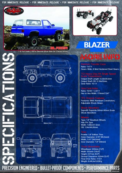 RC4WD Trail Finder 2 RTR Chevrolet Blazer Body Set
