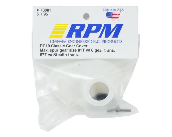 RPM Getriebeabdeckung RC10 Classic weiß