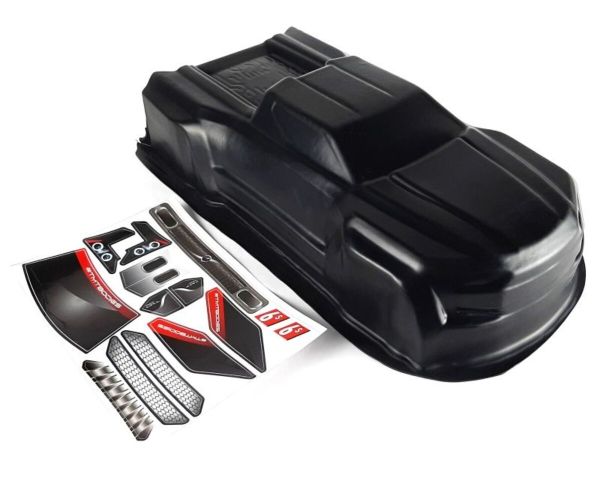 TMT Karosserie unbreakable schwarz mit Sticker für ARRMA Kraton 6S