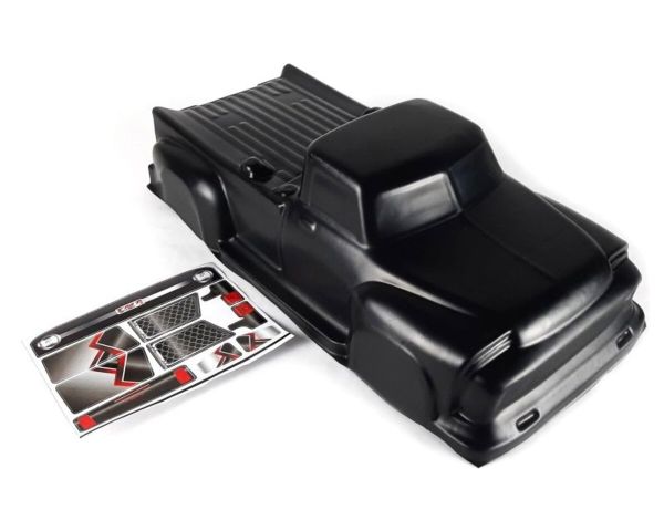 TMT Karosserie unbreakable schwarz mit Sticker für ARRMA Notorious 6S