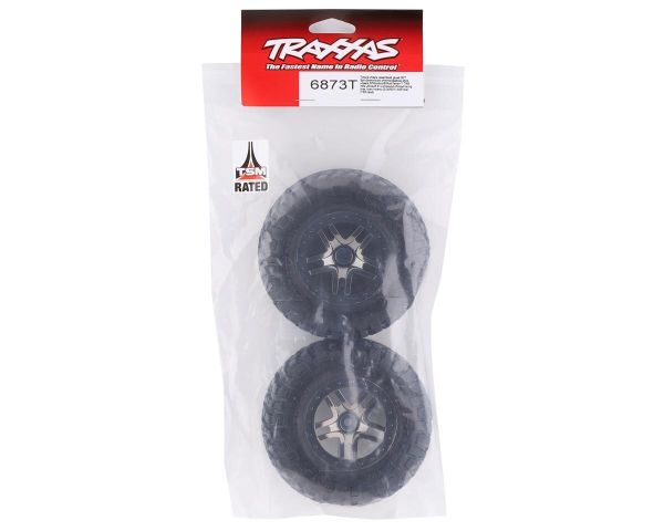 Traxxas SCT Split Spoke Reifen auf Felge schwarz chrome