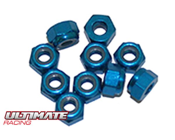 Ultimate Racing Muttern M4 nyloc Aluminium blau UR1512-A
